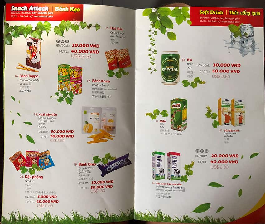 VietJet Air Beverage Selection