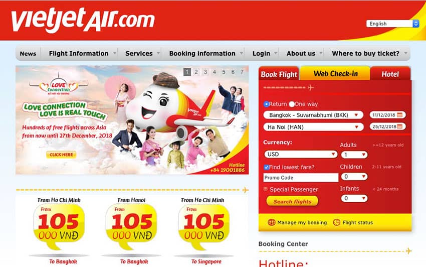 VietJet Air Homepage