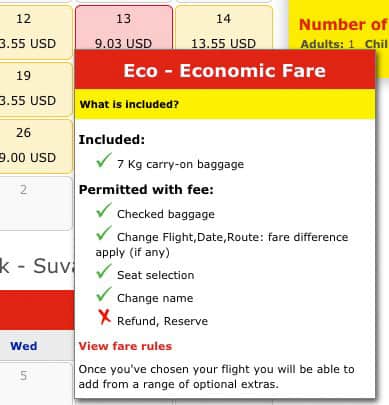 Eco Economic Fare VietJet Air