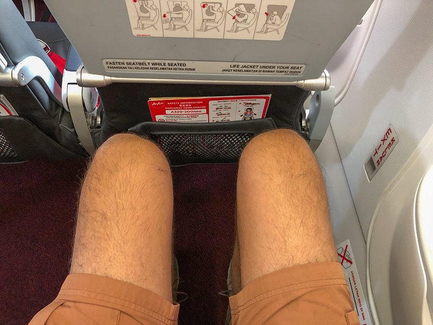 Legroom at the AirAsia A330-200neo exit row seat