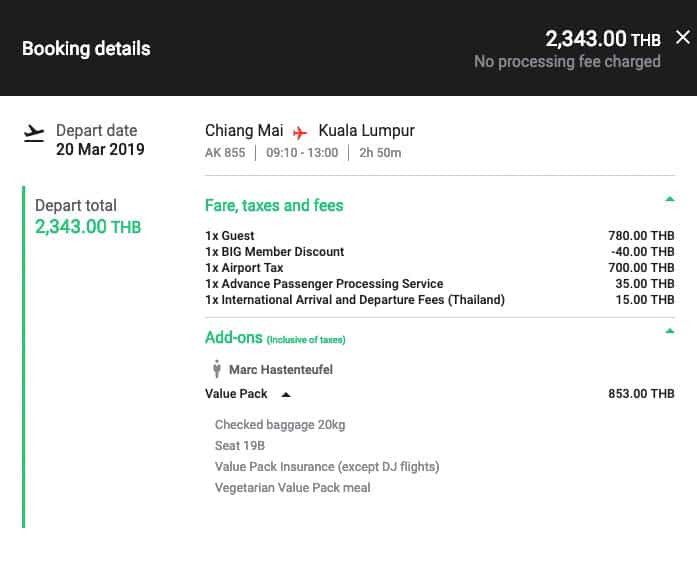 luggage airasia price 2019