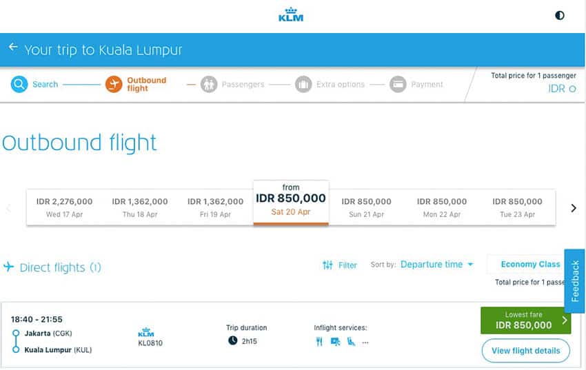 klm travel agency website