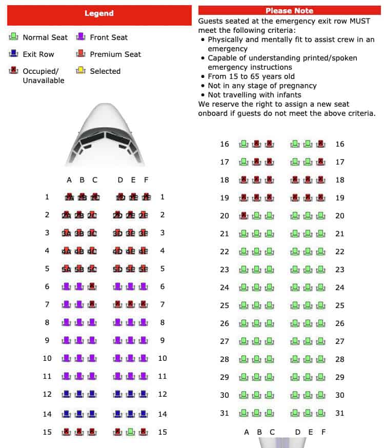 Vietjet Seat Map