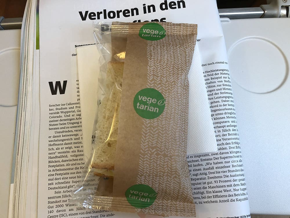 Vegetarian Sandwich Lufthansa