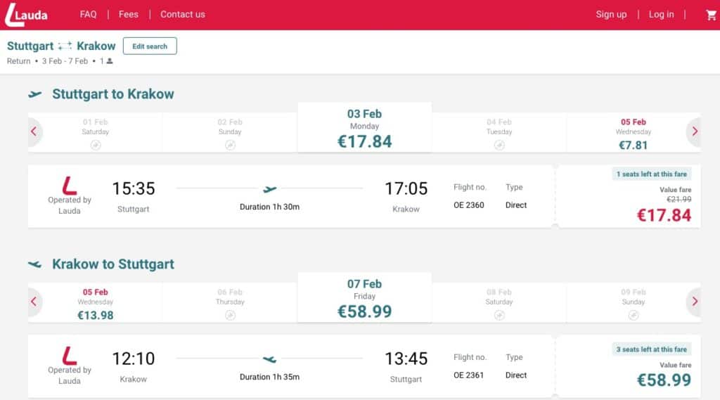 laudamotion baggage price