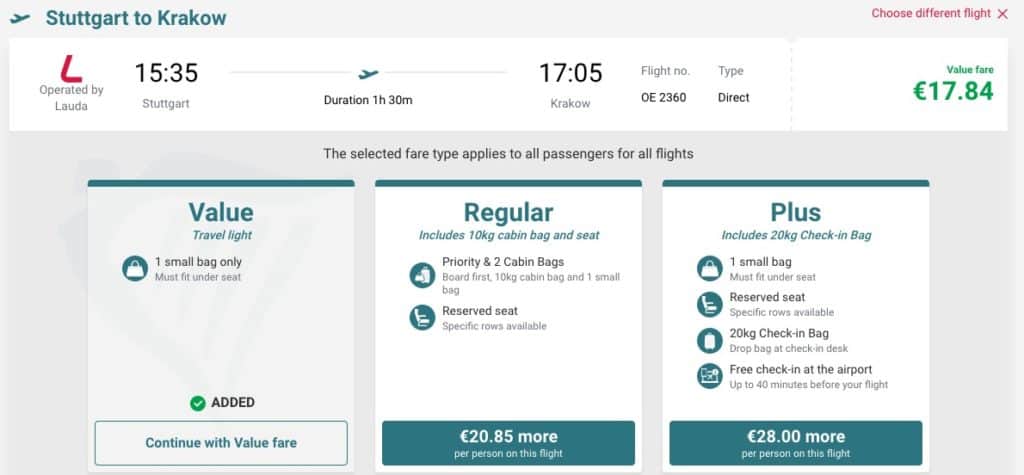 laudamotion baggage price